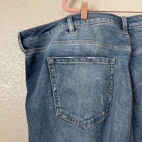 Torrid Jeans Womens 28 Plus Blue Straight High Rise Button Fly Distressed Cotton - Picture 7 of 13